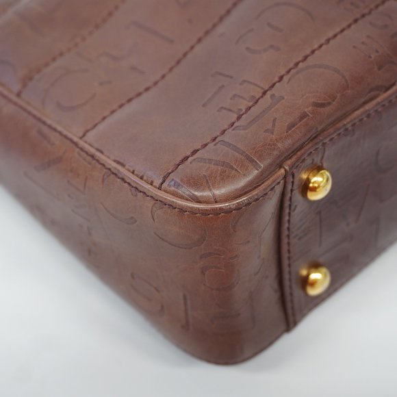 Auth Chanel shoulder bag chocolate bar chain shoulder leather brown gold metal - Picture 6 of 10